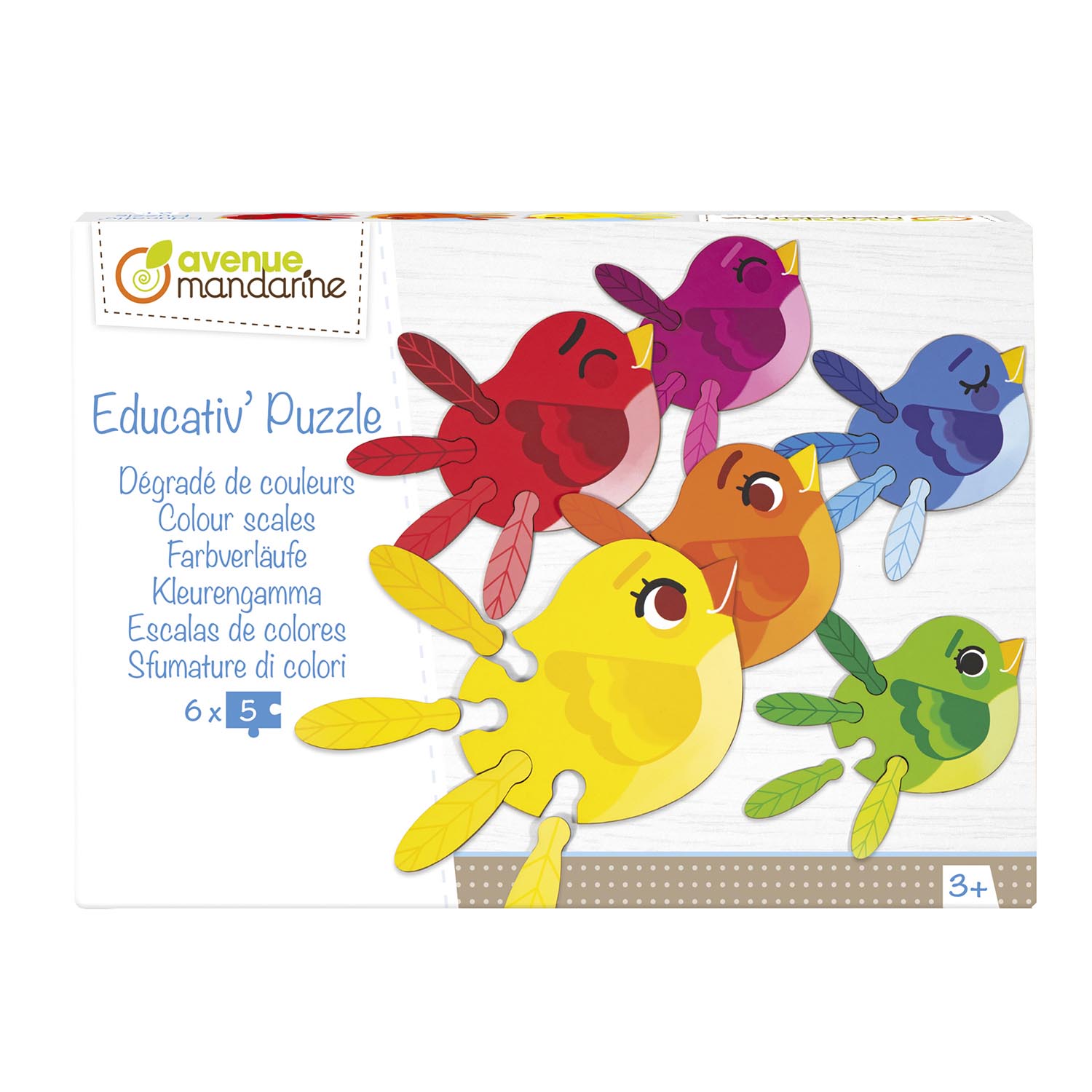 Puzzle Educativo Avenue Mandarine Escala de Colores 6Pcs 5Colores - Imagen 3