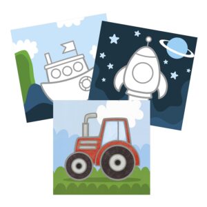 Libro de Colorear Avenue Mandarine Medios de Transporte 24 Hojas 12 Diseños