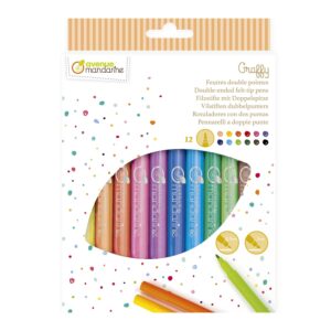 Rotuladores tipo fibra multicolores de doble punta