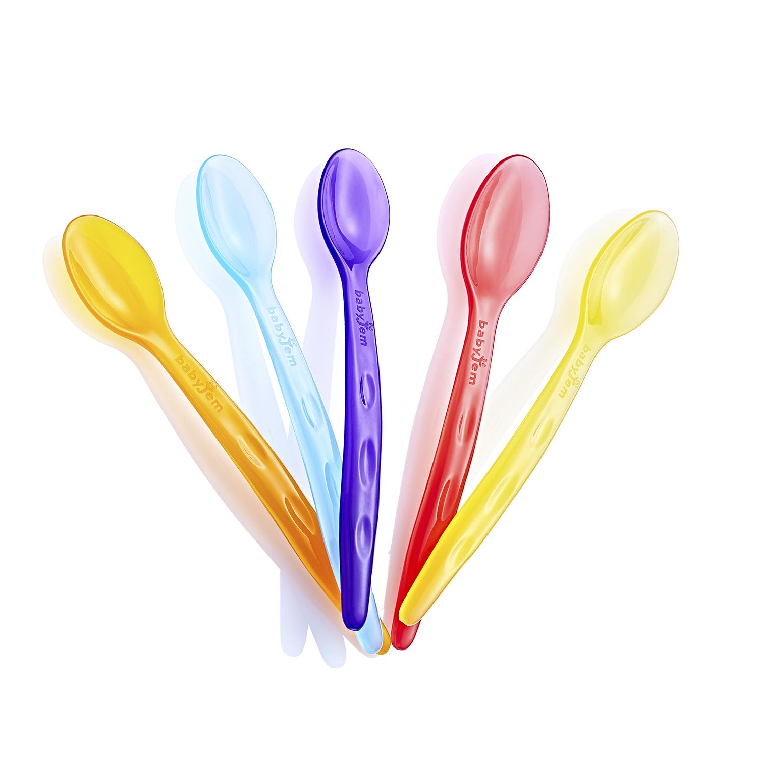 Set de Cucharas Transparentes para Bebé Baby Jem 5 Unidades
