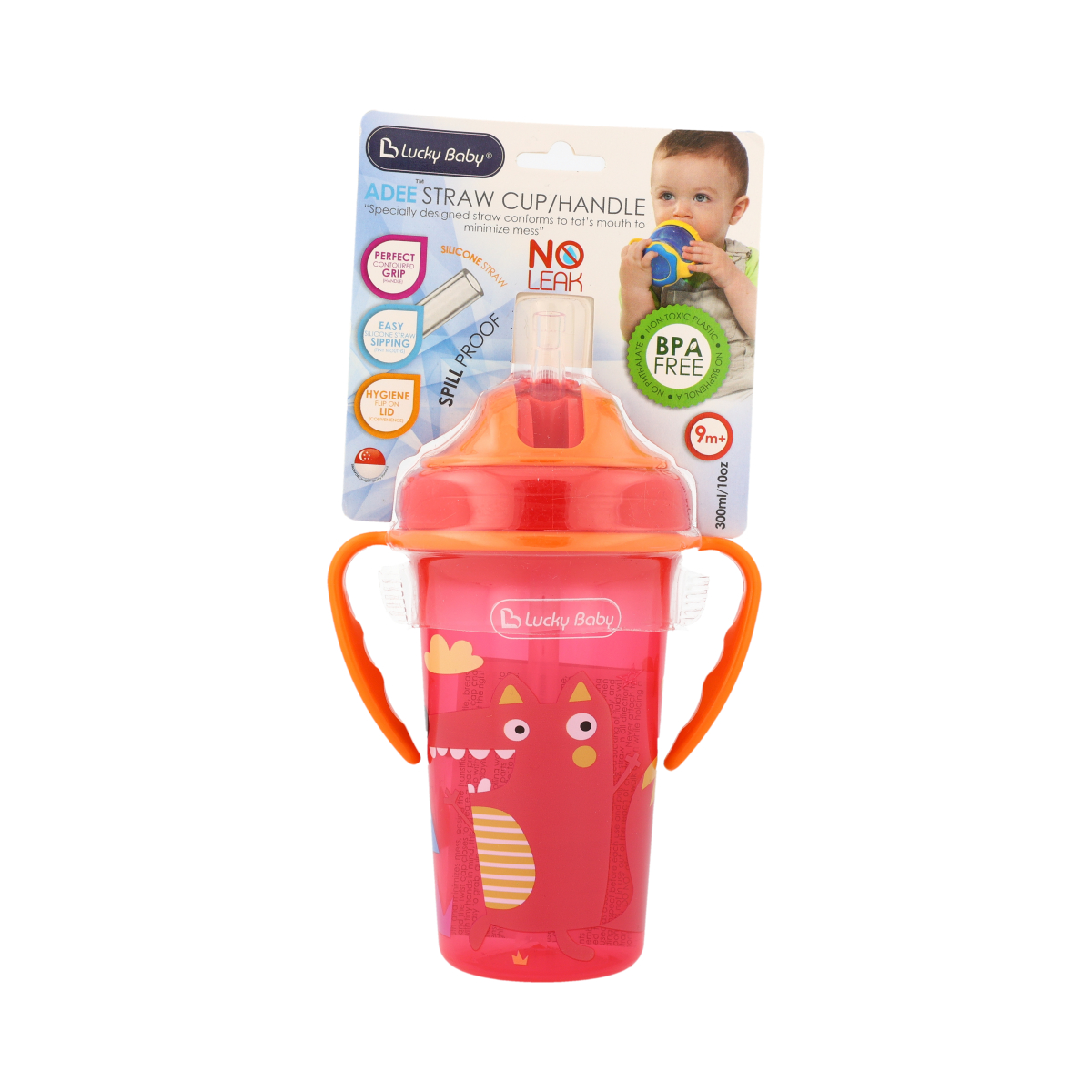 Vaso 300ml Lucky Baby Con Asas y Sorbito - Imagen 2
