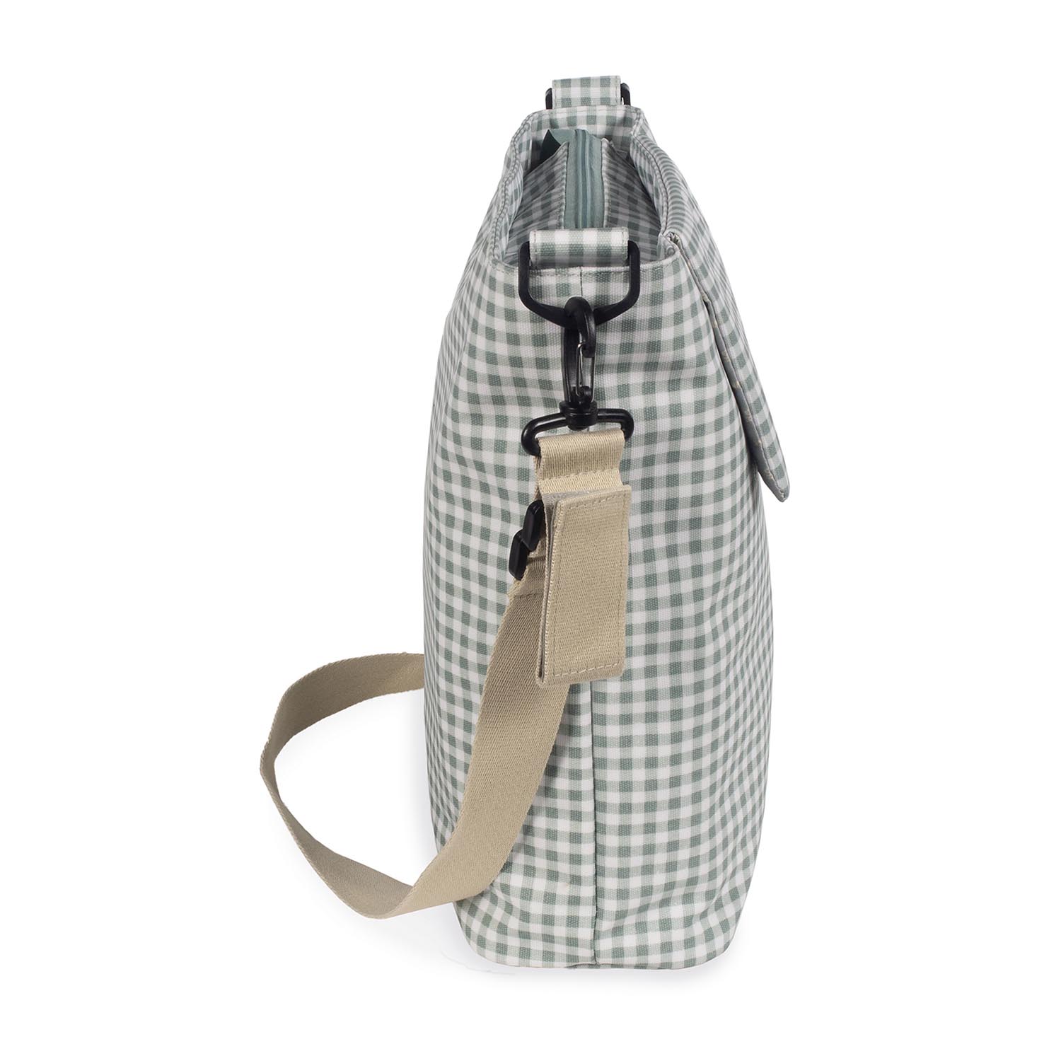 Bolso Maternal Walking Mum Canastilla Vichy Verde (IV) - Incluye Cambiador para Bebé, 2 Asas Cortas Ajustables y 1 Asa Larga - Imagen 10