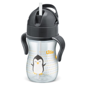 Vaso con Sorbito de Silicona con Asas Evolution Lillo 240ml Gris