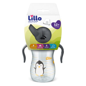 Alternative view of Vaso con Sorbito de Silicona con Asas Evolution Lillo 240ml Gris