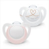 Chupete de Silicona Star Día y Noche Nuk Rosado 2 Unidades Talle 0 a 2 meses