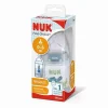 Mamadera First Choice Nuk 150ml con Tetina de Silicona M Azul 0 a 6 Meses – Con Control de Temperatura