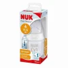 Mamadera First Choice Nuk 150ml con Tetina de Silicona M Blanca 0 a 6 Meses – Con Control de Temperatura