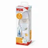 Mamadera First Choice Nuk 300ml con Tetina de Silicona M Gris 0 a 6 Meses – Con Control de Temperatura