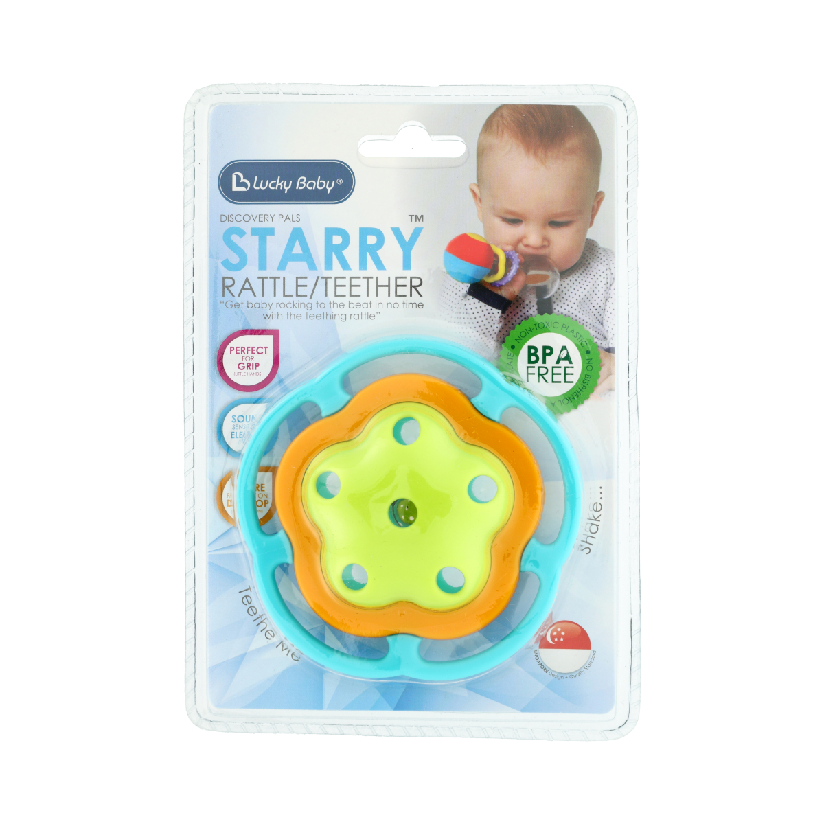 Sonajero Estrella Lucky Baby Azul - Imagen 3