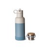 Botella Térmica de Acero Inoxidable 500ml Citron Azul +1 año – Incluye 1 cepillo de Limpieza, 1 Protector de Silicona, 1 Tapa de Bambú, 1 Tapa con Pajita y 1 Pajita adicional