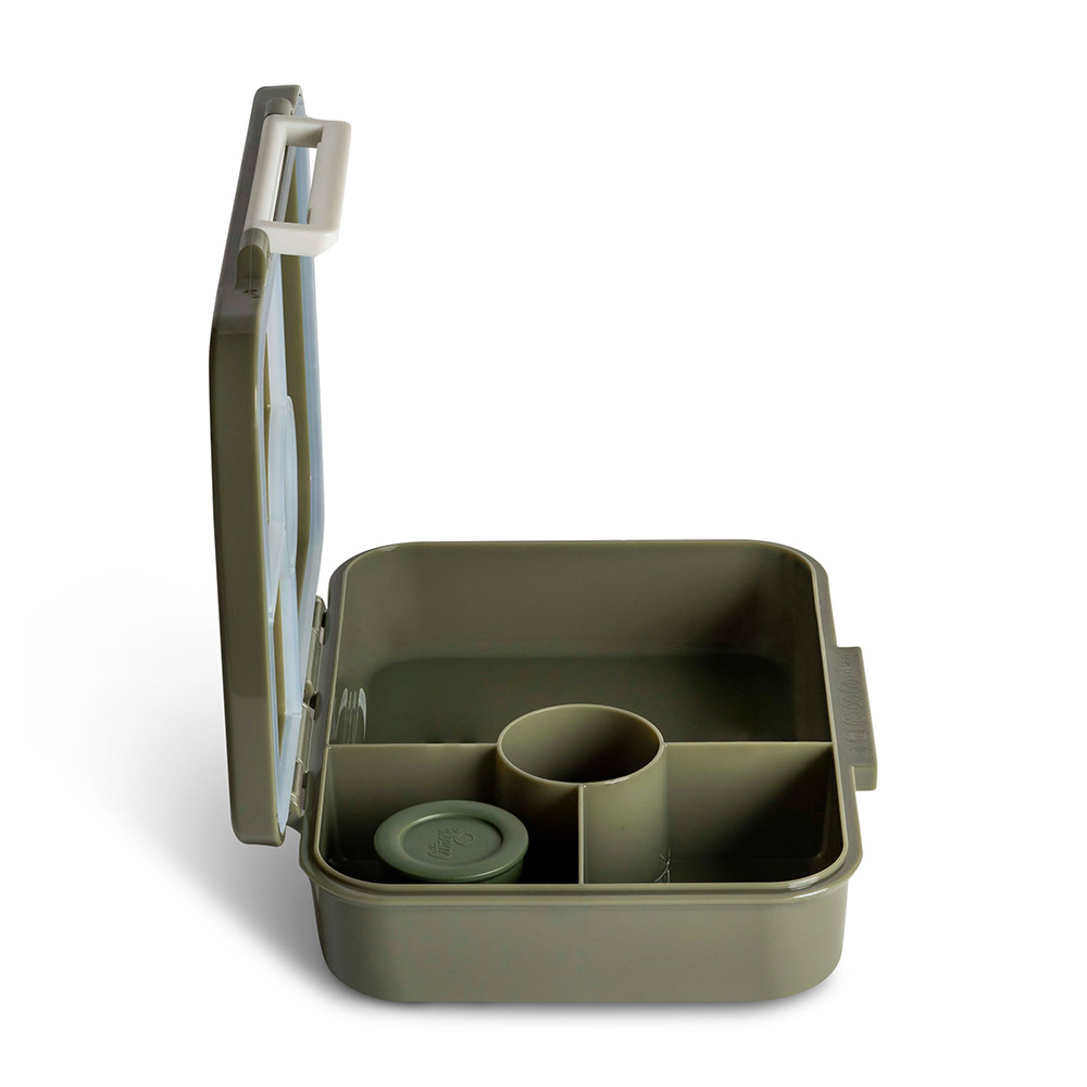 Lonchera Citron Verde 4 Compartimientos + Recipiente Para Salsa