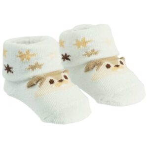 Media Escarpín para Recién Nacidos Ardilla Pimpolho Blanco Hueso