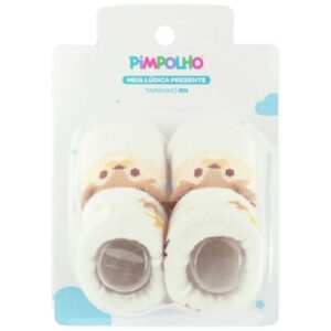 Alternative view of Media Escarpín para Recién Nacidos Ardilla Pimpolho Blanco Hueso