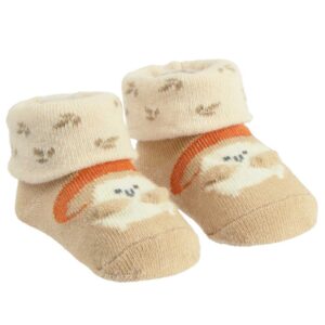 Media Escarpín para Recién Nacidos Hongo Pimpolho Beige