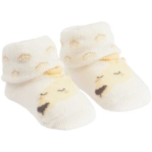 Media Escarpín para Recién Nacidos Canguro Pimpolho Blanco Hueso