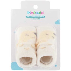 Alternative view of Media Escarpín para Recién Nacidos Canguro Pimpolho Blanco Hueso
