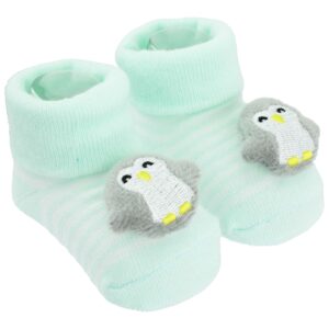 Media Escarpín para Recién Nacidos Pingüino Pimpolho Verde