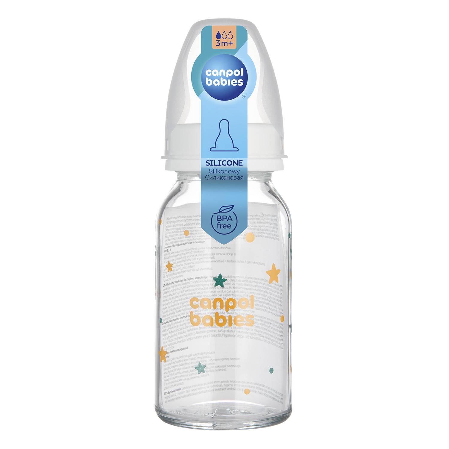 Mamadera de Vidrio Canpol 120ml Estrellas