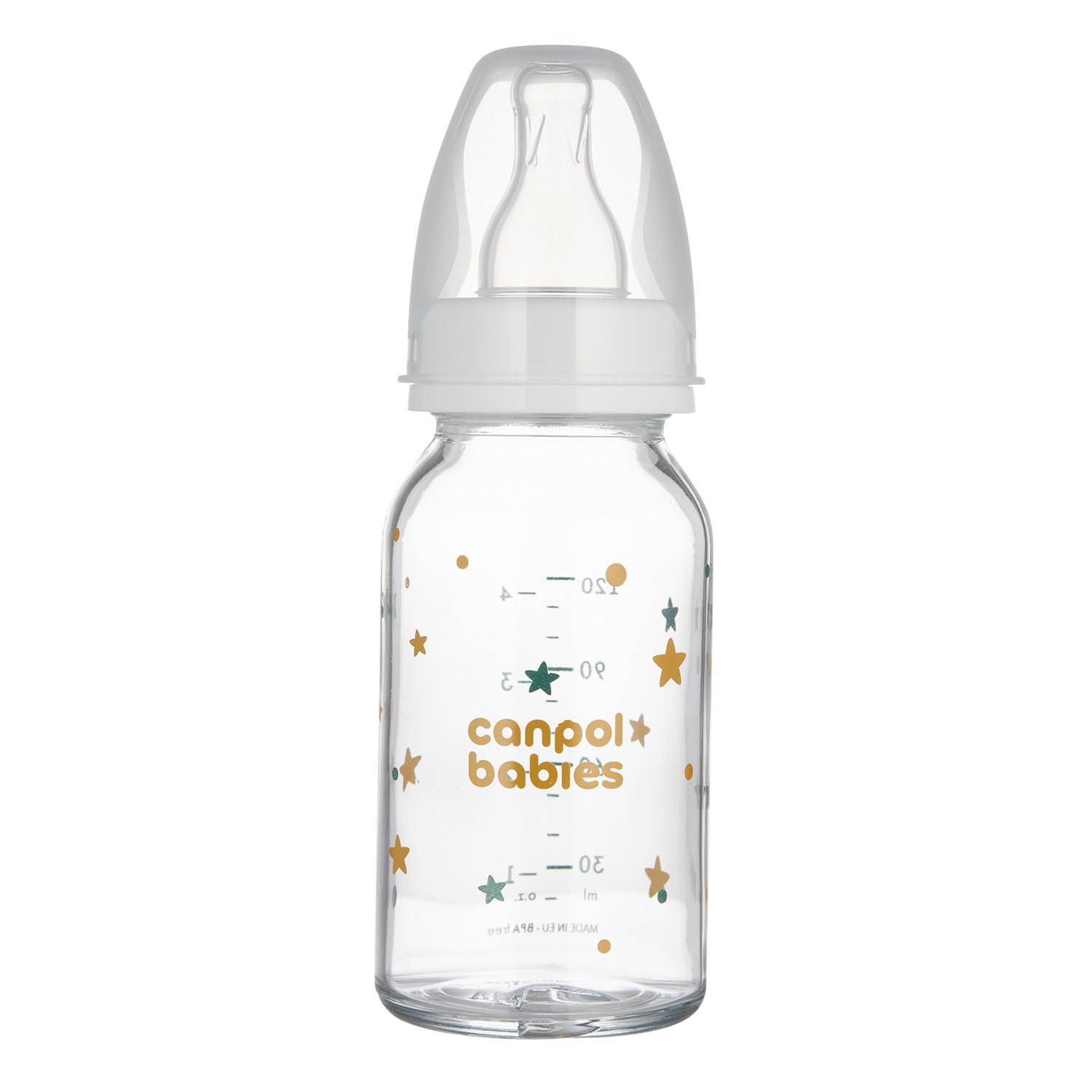 Mamadera de Vidrio Canpol 120ml Estrellas - Imagen 2