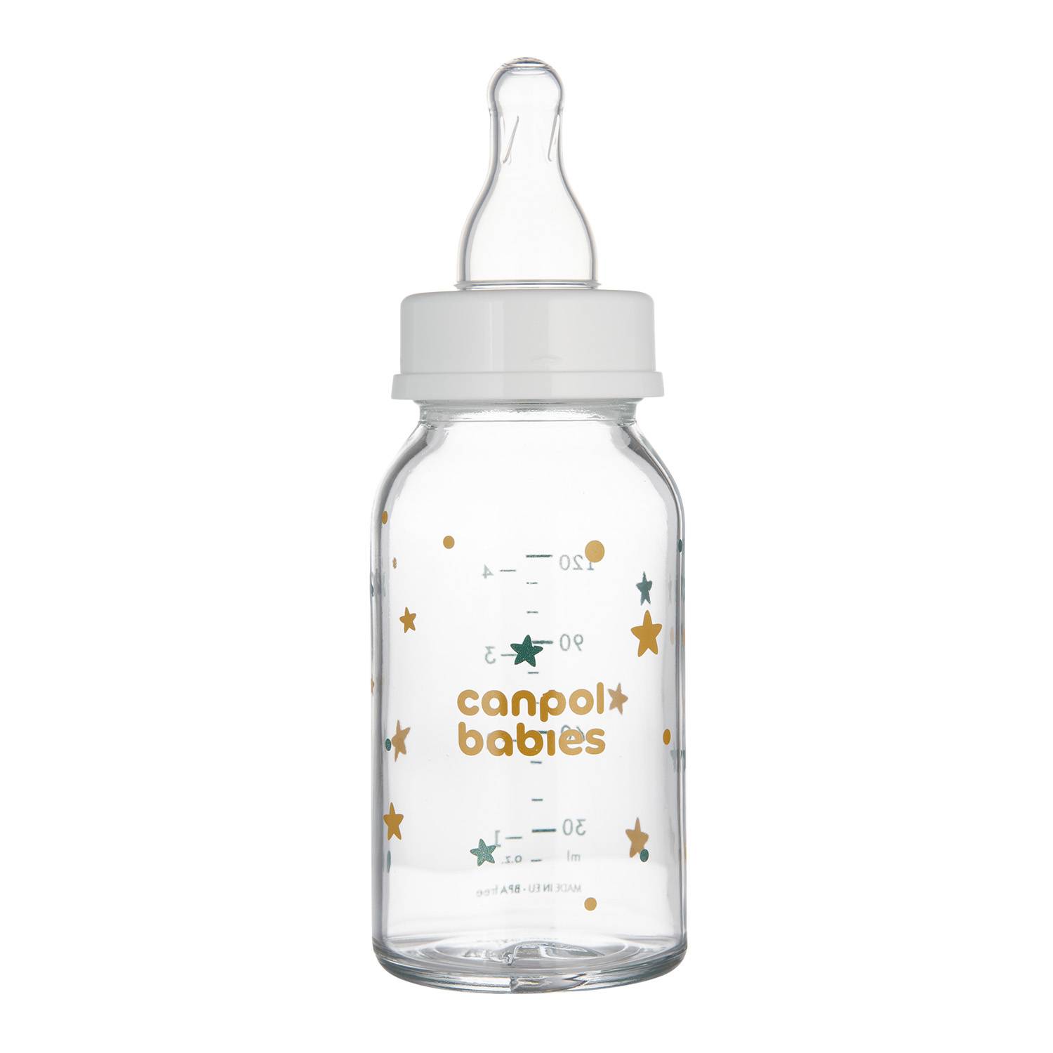Mamadera de Vidrio Canpol 120ml Estrellas - Imagen 3