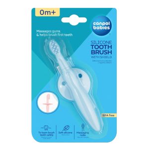 Cepillo dental de silicona Canpol protector para encías y Primeros dientes