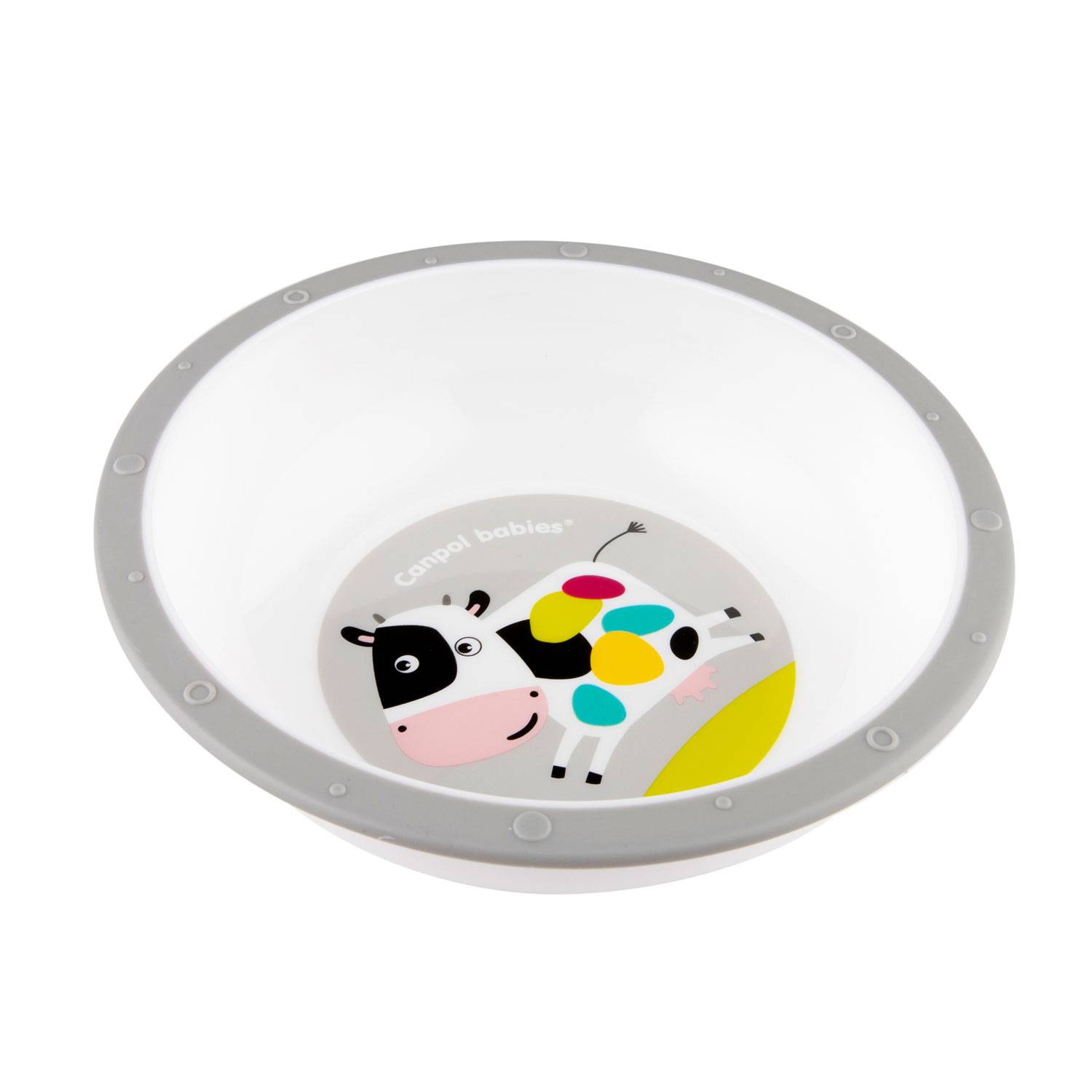 Bowl de Plástico Antideslizante Canpol 270 ml Vaca - Imagen 2