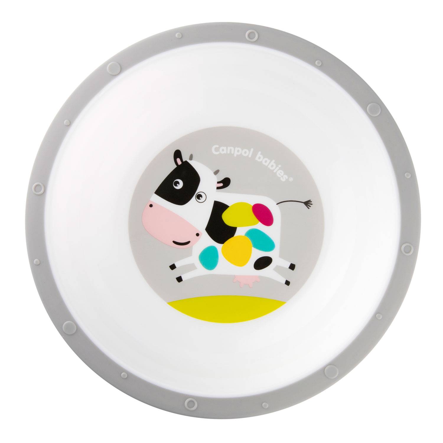 Bowl de Plástico Antideslizante Canpol 270 ml Vaca