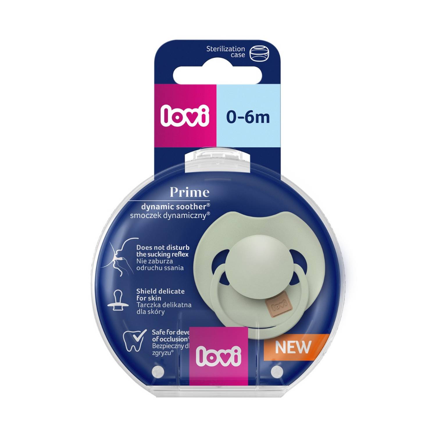 Chupete Dinámico de Silicona LOVI Prime 0-6 Meses Pistacho x1 Unidad